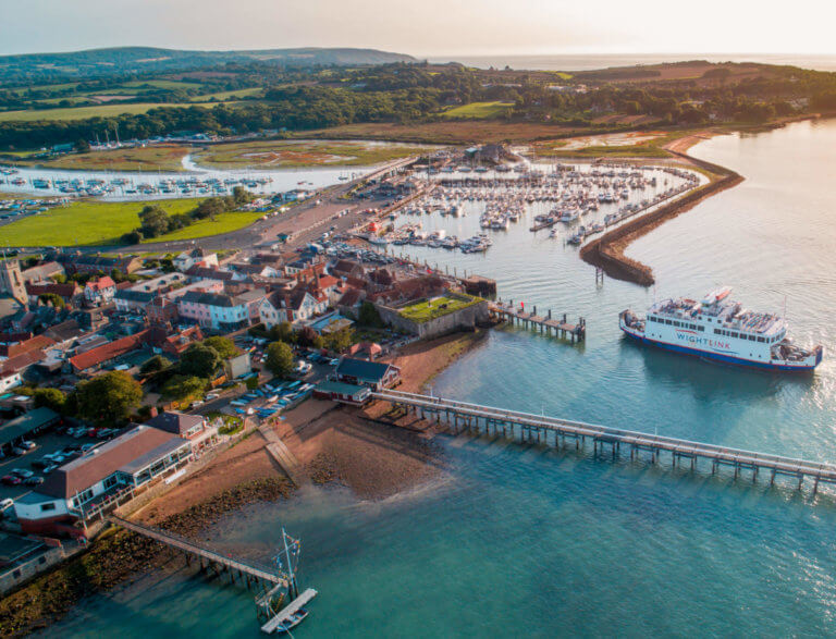 Wightlink ferry at Yarmouth port, Isle of Wight