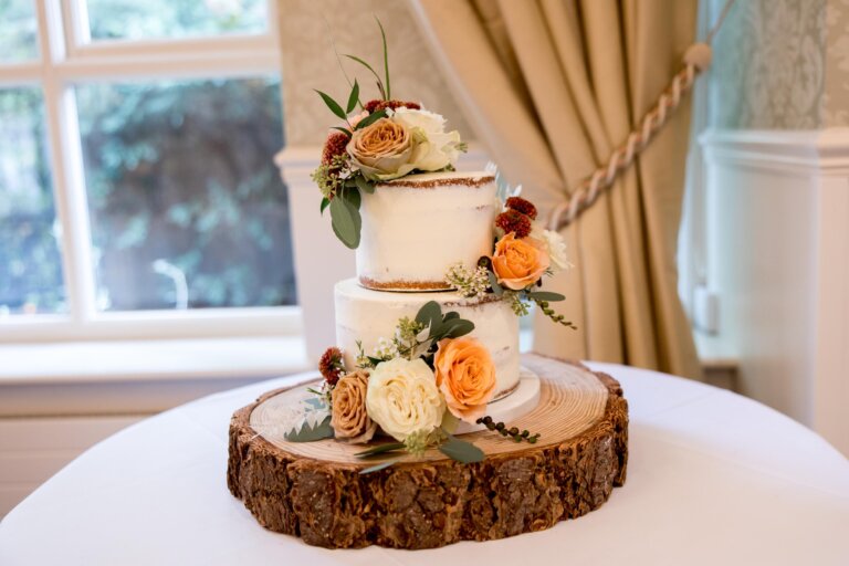 Two tier wedding cake